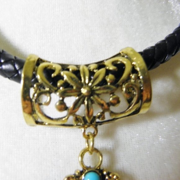 Boho Tassel and Heart Turquoise Pendant - Picture 7 of 12